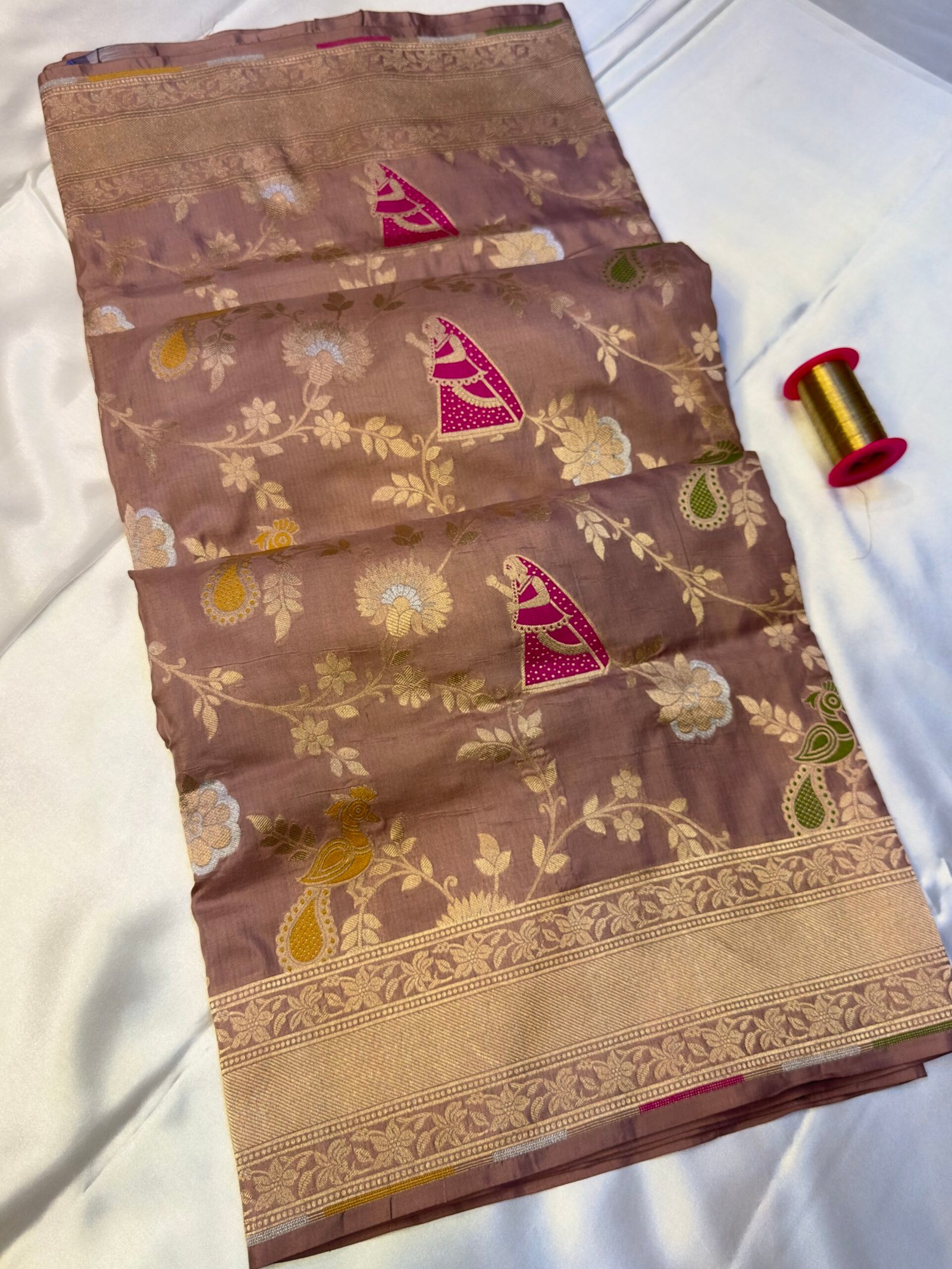 The Nayika Leela – Peach Heritage Saree - Image 6